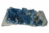 Blue Cubic Fluorite on Smoky Quartz - China #163166-1